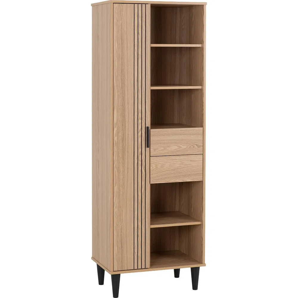 Seconique Tessa 1 Door 2 Drawer Bookcase Unit in Natural 2