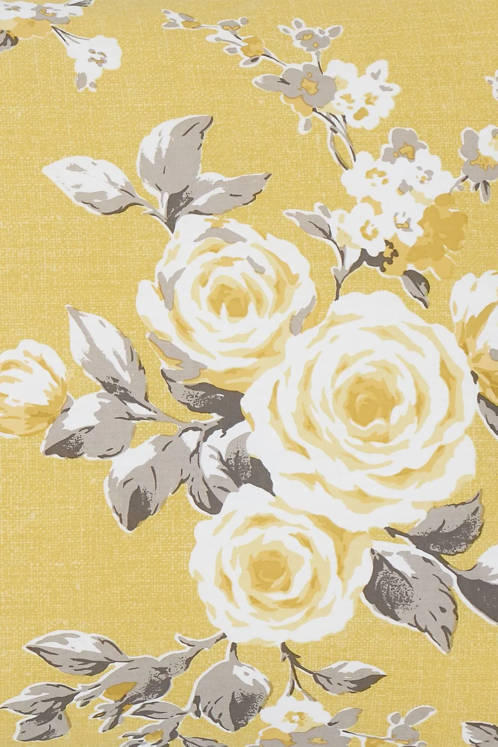 Catherine Lansfield 'Canterbury Floral' Lined Eyelet Curtains in Mustard 3