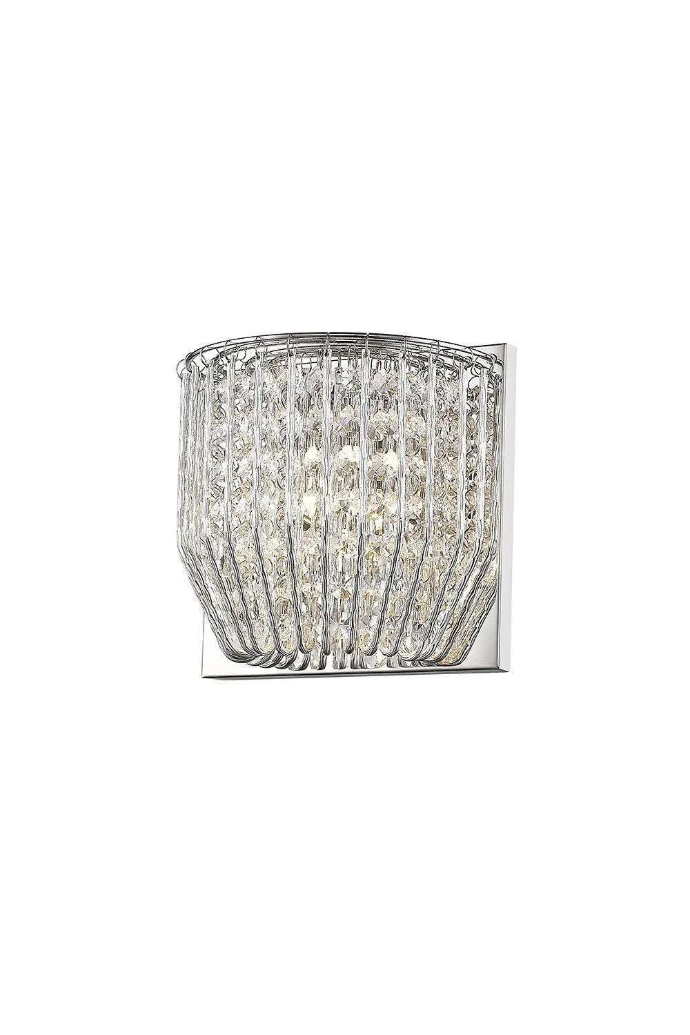 Netlighting Carlo 1 Light Wall Lamp Polished Chrome Fitting in Grey