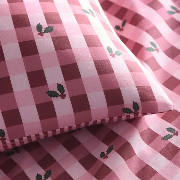 Fusion Holly Gingham Polycotton Duvet Cover & Pillowcase Set 3