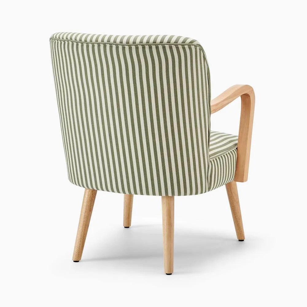 FurnitureboxUK Sylvie Accent Chair with Oak Effect Legs in Green 5