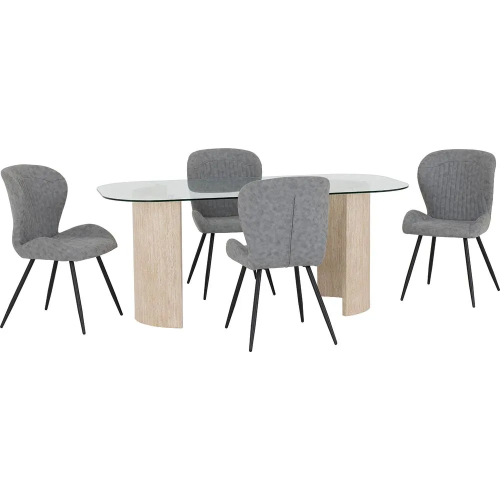 Seconique Modena Dining Set with Quebec Chairs in Grey 2