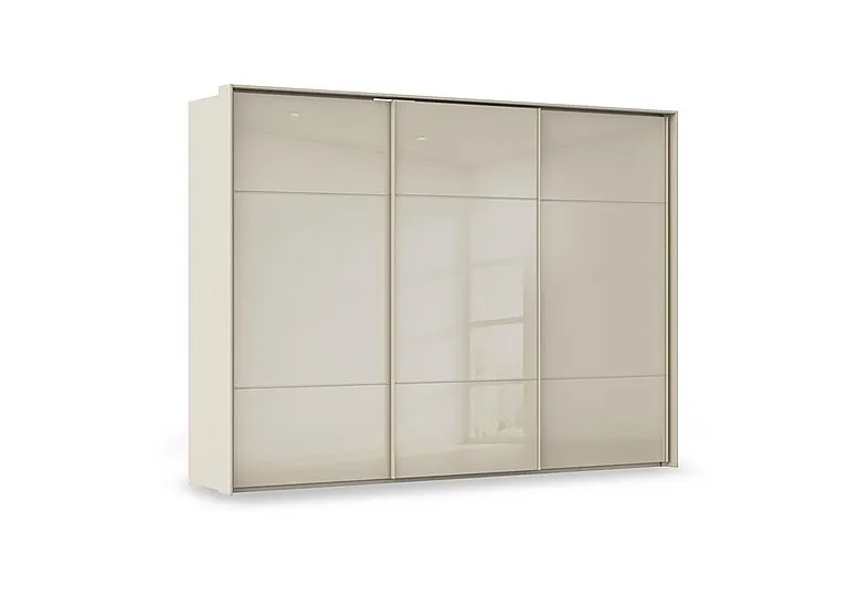 Haven 310cm 3 Door Slider Wardrobe with Glass Doors