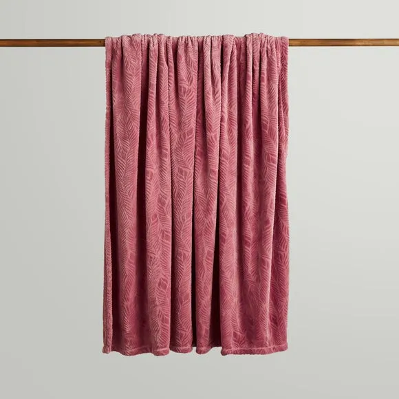 Leila Leaf Fleece Throw Blanket 3