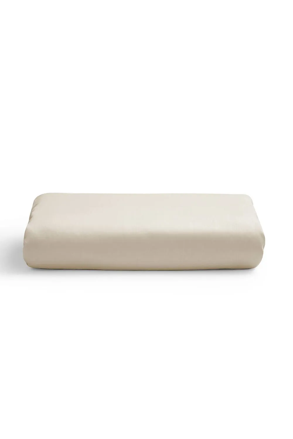 CHRISTY 400TC Luxury Cotton Sateen Plain Dye Bedding Fitted Sheets in Light Beige 2