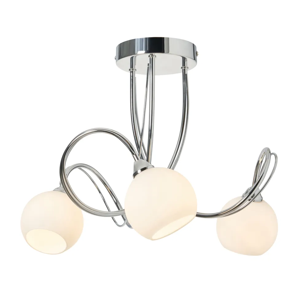 Soni Small Flush Ceiling Light, Chrome 1