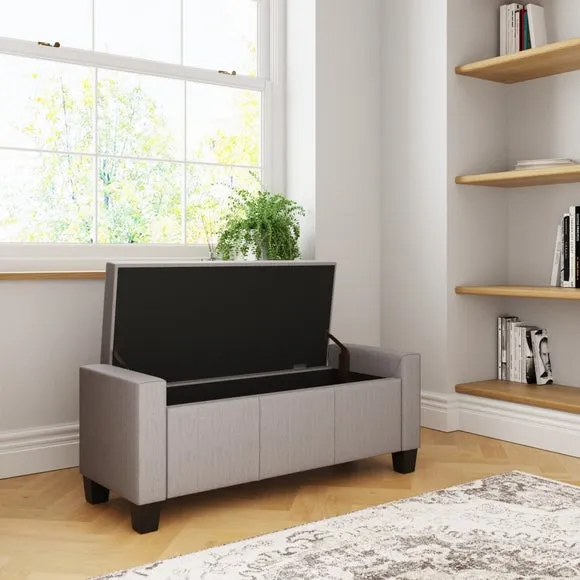 Verona Upholstered Ottoman, Grey 2