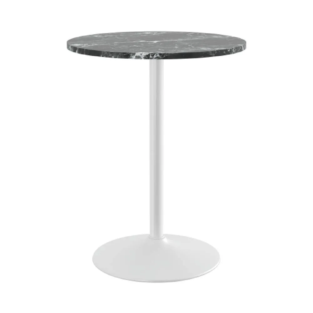 netfurniture Richmond White Bar Table 96cm Black Marble 5