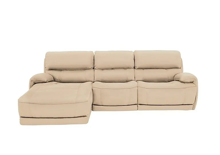 Link Leather Power Recliner Left Hand Facing Corner Chaise Sofa with Power Headrests - BV Bisque