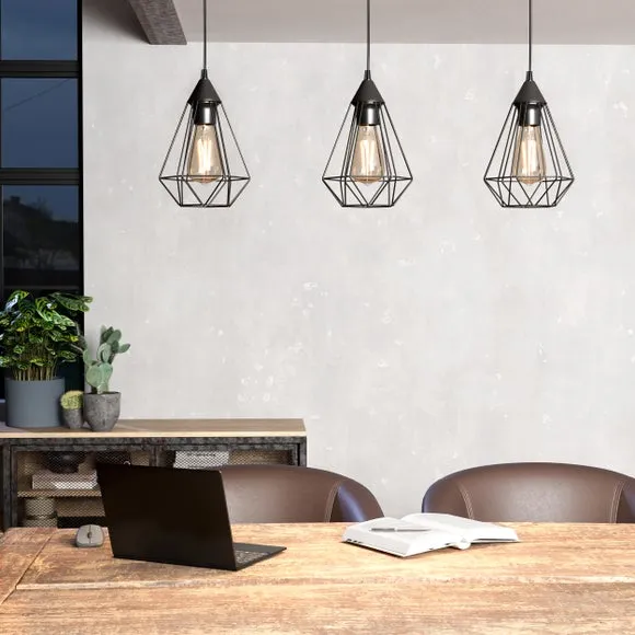 EGLO Tarbes Industrial 3 Light Adjustable Diner Ceiling Light