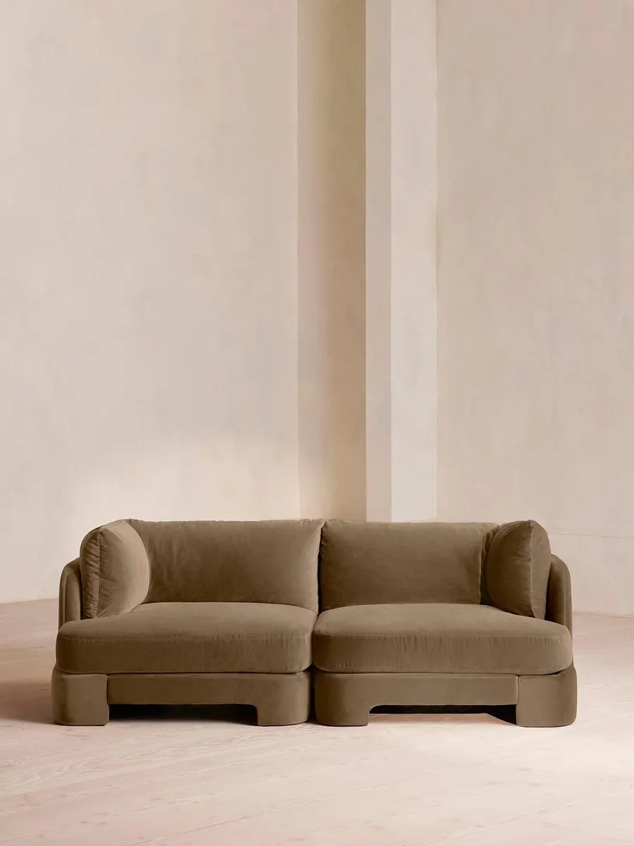 Odell Deeper Sit Modular Sofa, Three Seater, Velvet, Truffle