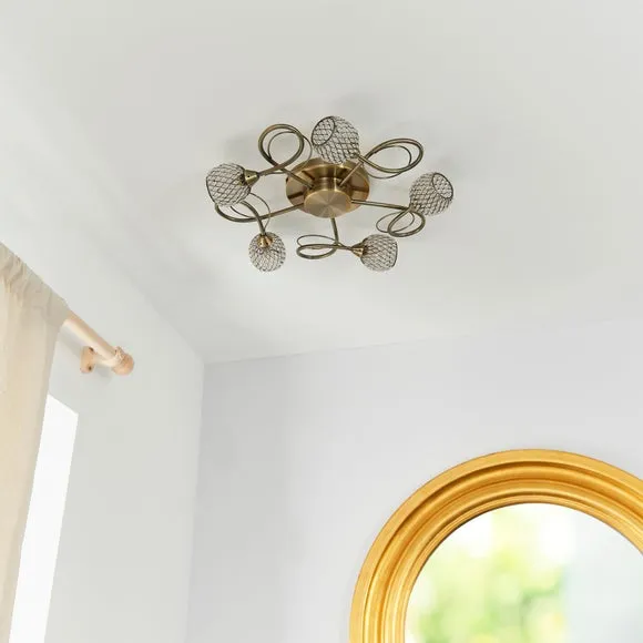 Vogue Malden 5 Light Semi Flush Ceiling Light 3