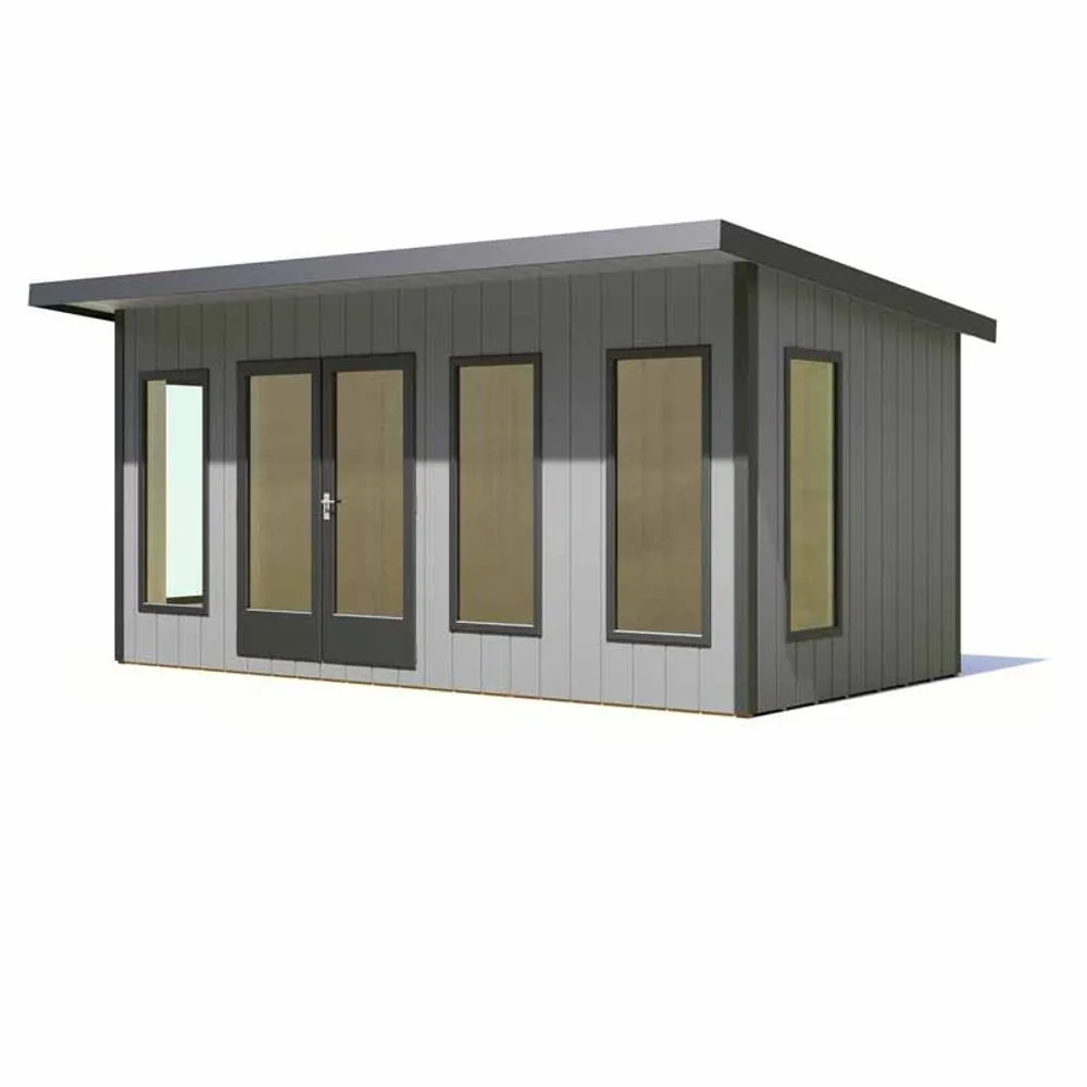 Shires Cali 16x8 ft Pent & Storage Garden Office - L334xW509.4xH246.1 cm in Light Brown 3