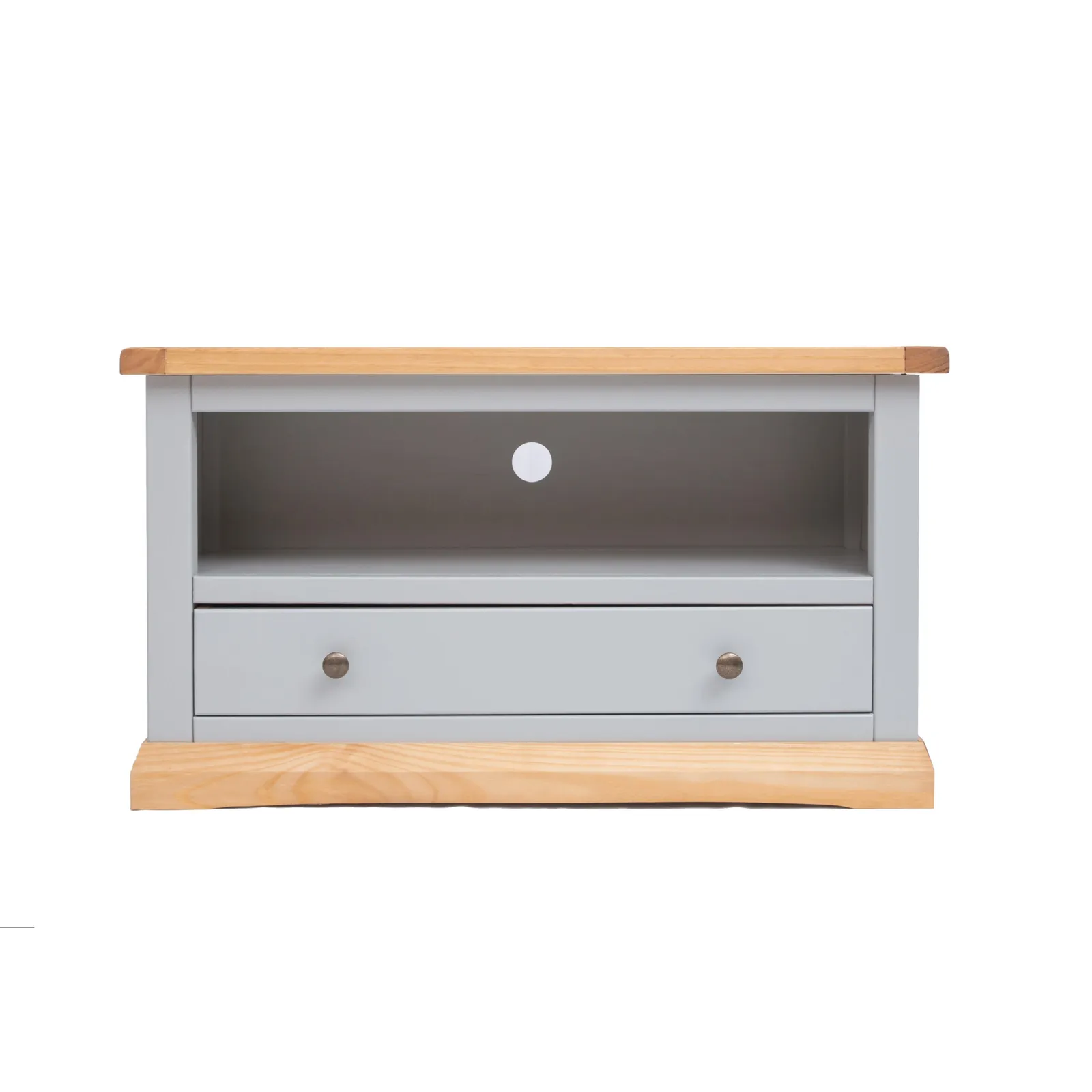 Cabinet Bits Bomporto Light Grey 1 Drawer TV Cabinet Brass Knob