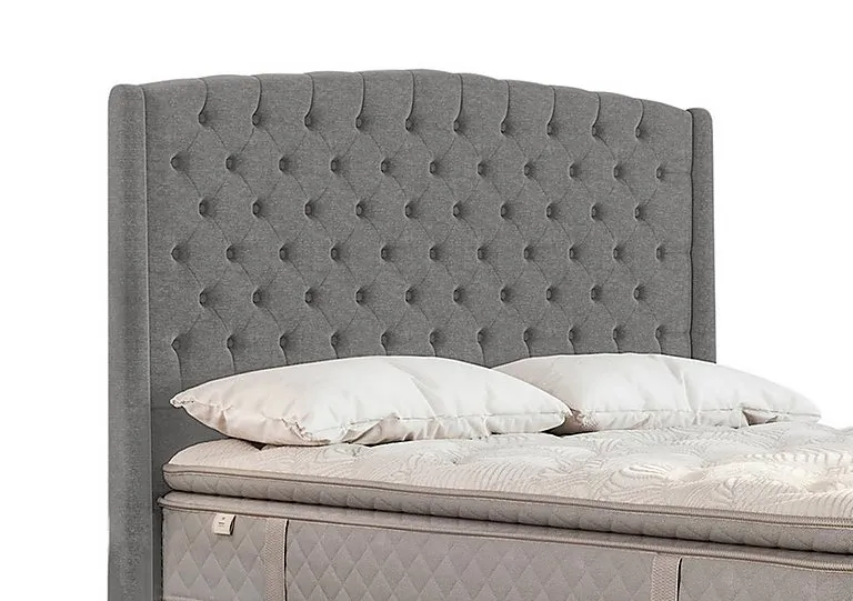 Pavilion Floor Standing Headboard - Double - Wool Silver Fox