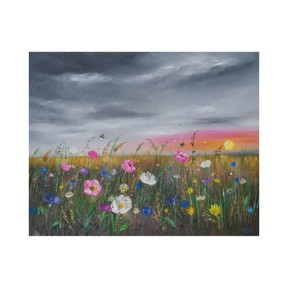The Art Group Sunset Over Wildflowers Canvas 2