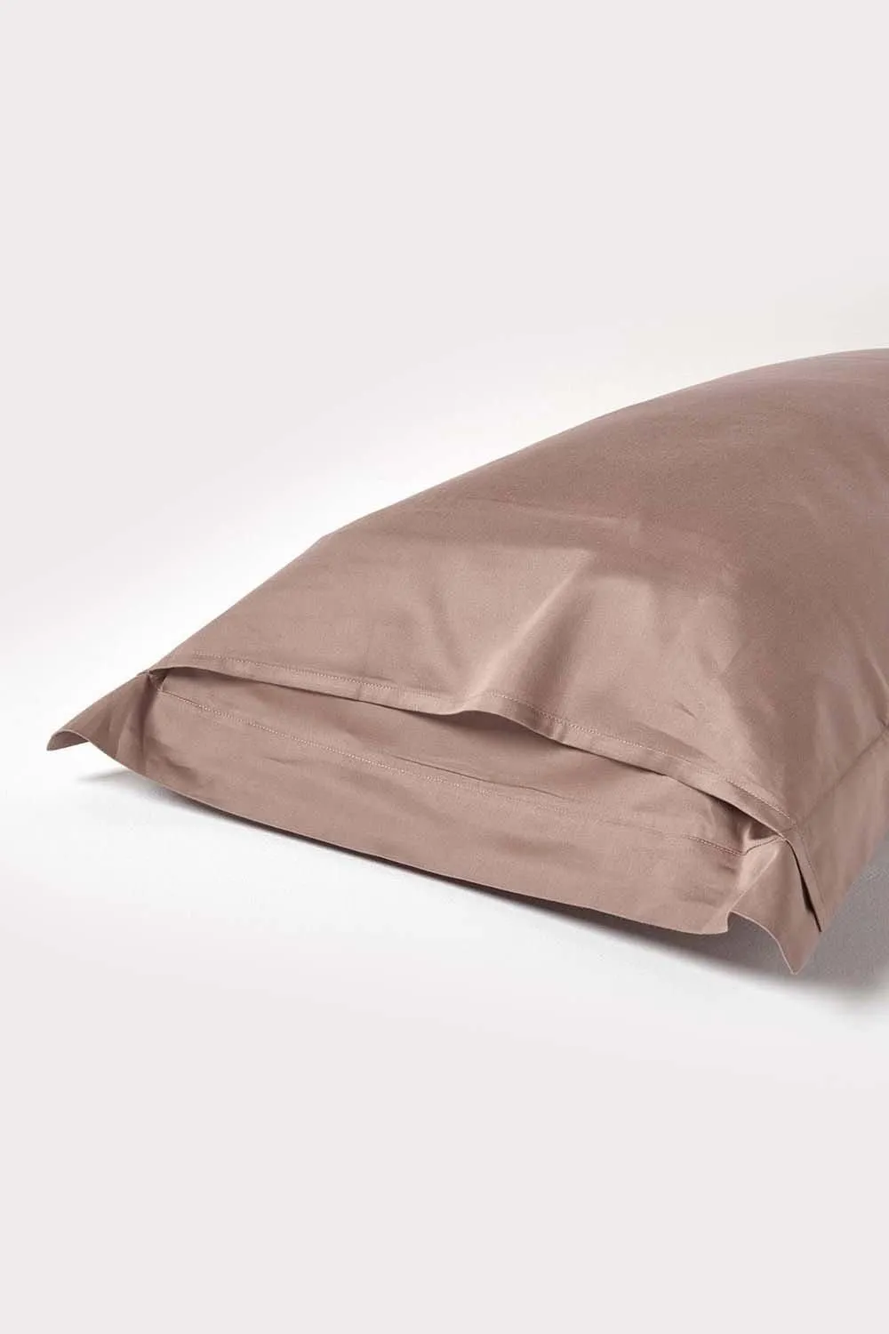 Homescapes Duck Egg Blue Sateen Cotton Oxford Pillowcase 400 TC in Brown 3