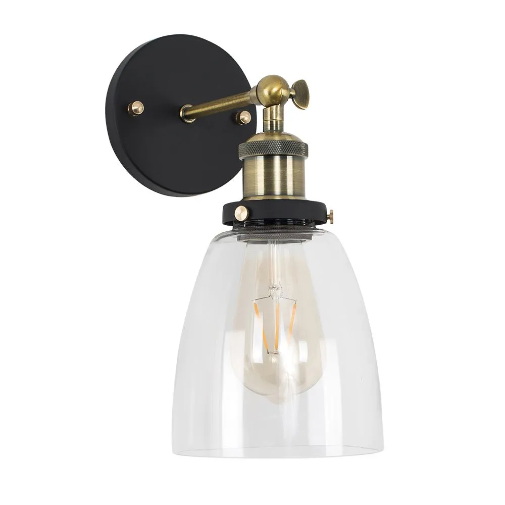 ValueLights Ambrose Industrial Gold Indoor Wall Lantern 2