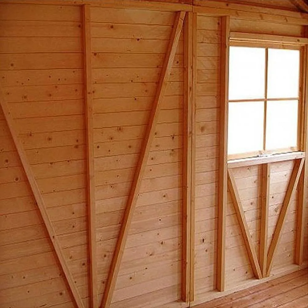 Shires Shiplap Mammoth Loglap 12x24 ft Shed Double Door - Two Opening Window in Brown 4