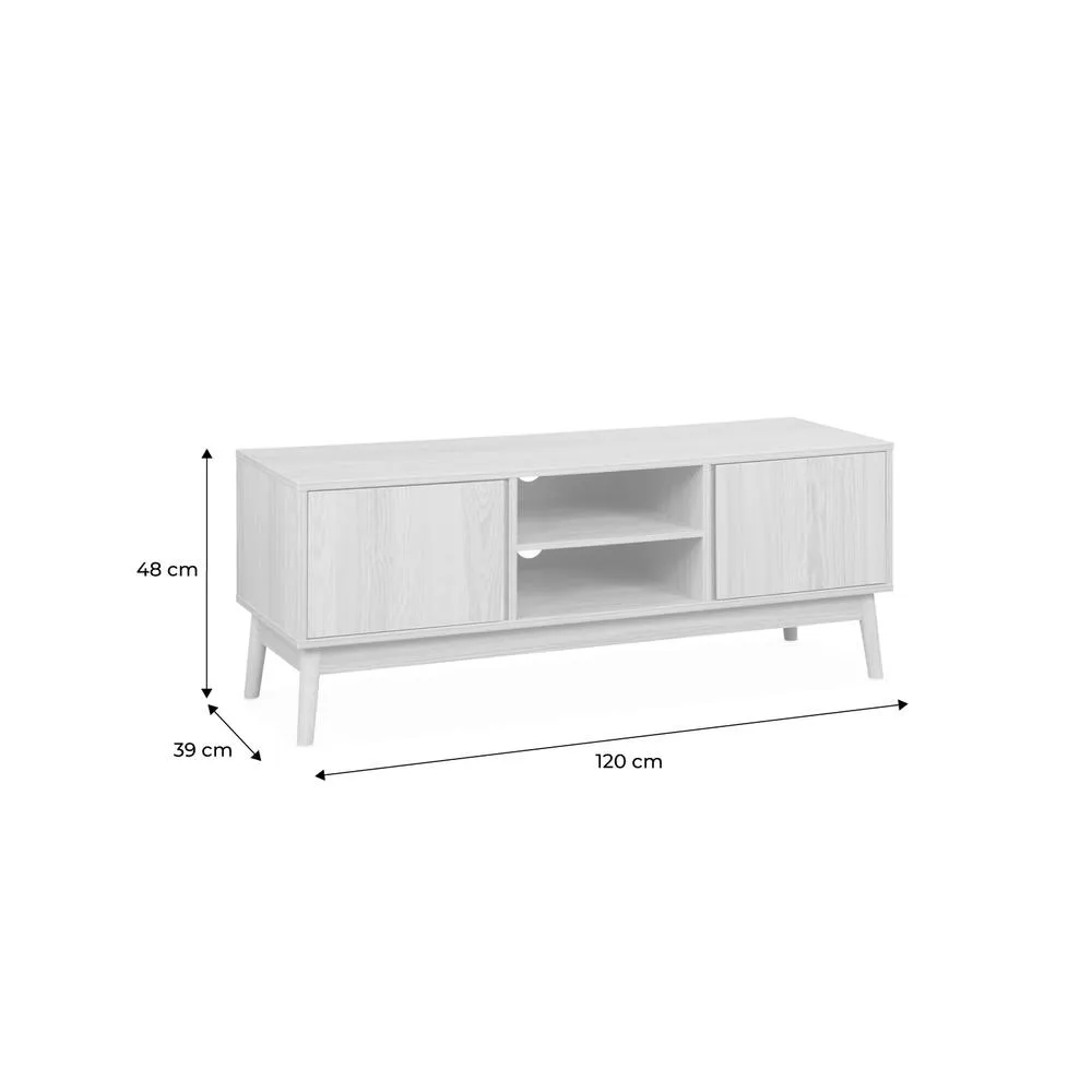 sweeek 120cm Tv Unit Wooden Effect 2 Doors in Light Brown 6