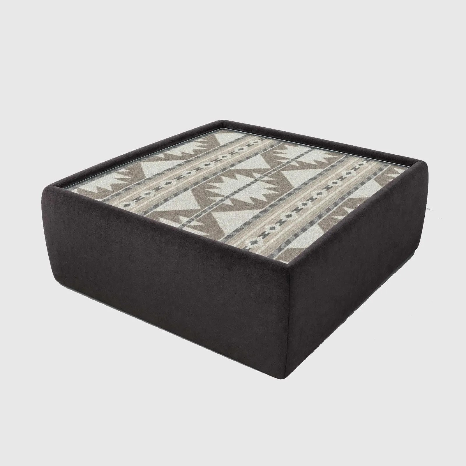 Bosham Square Glass Top Table, Brown | Barker & Stonehouse