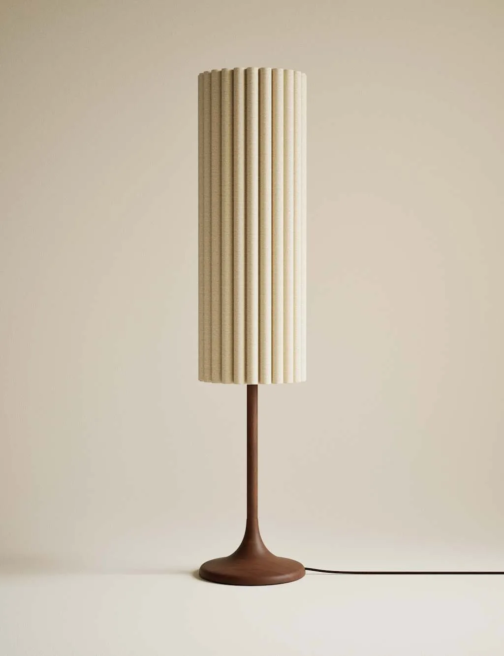 M&S Scallop Tall Floor Lamp Brown