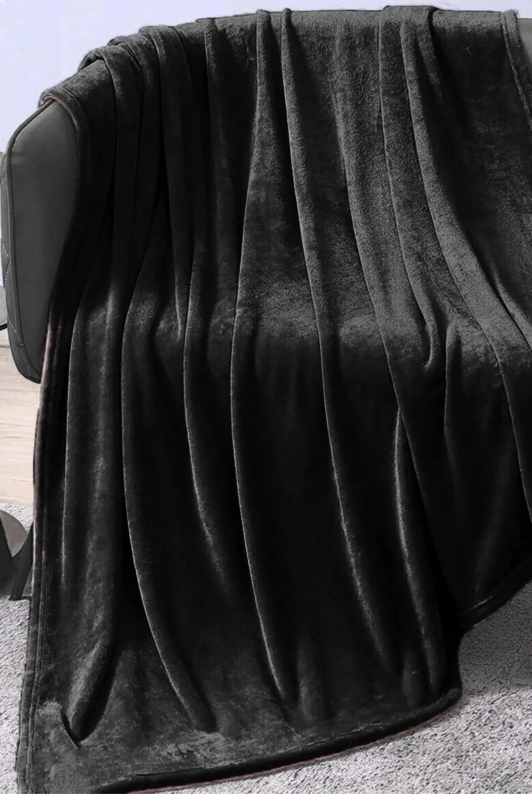 Ezysleep Large Faux Mink Super Soft Throw in Black