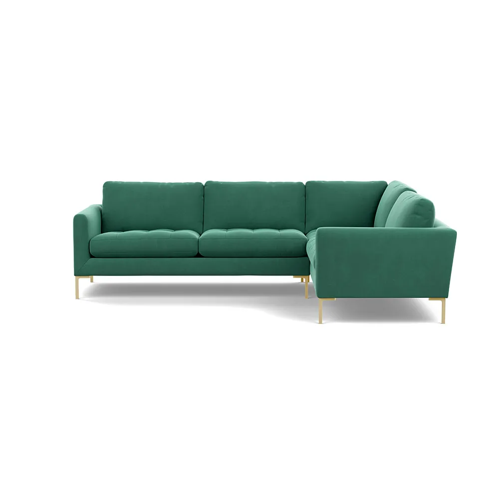 Heal's Eton RHF Corner Sofa Smart Velvet Sea foam Brass