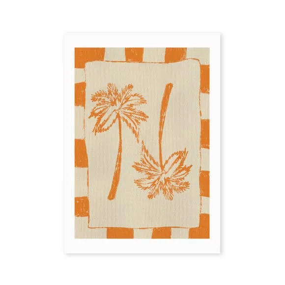 East End Prints Palm Paradise Orange Print 2