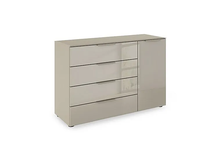Haven 4 Drawer 1 Door Décor Chest with Glass Front