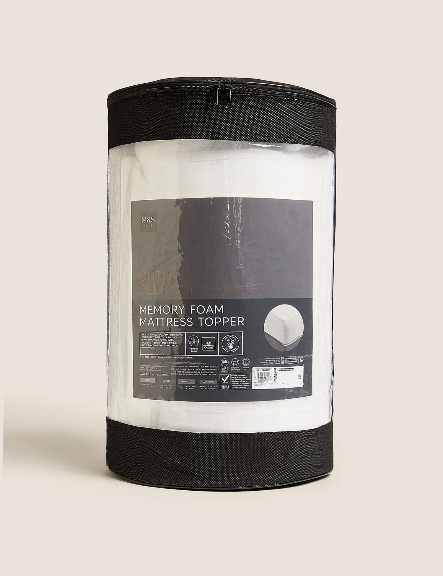M&S Outlast Deep Contour Memory Foam Mattress Topper