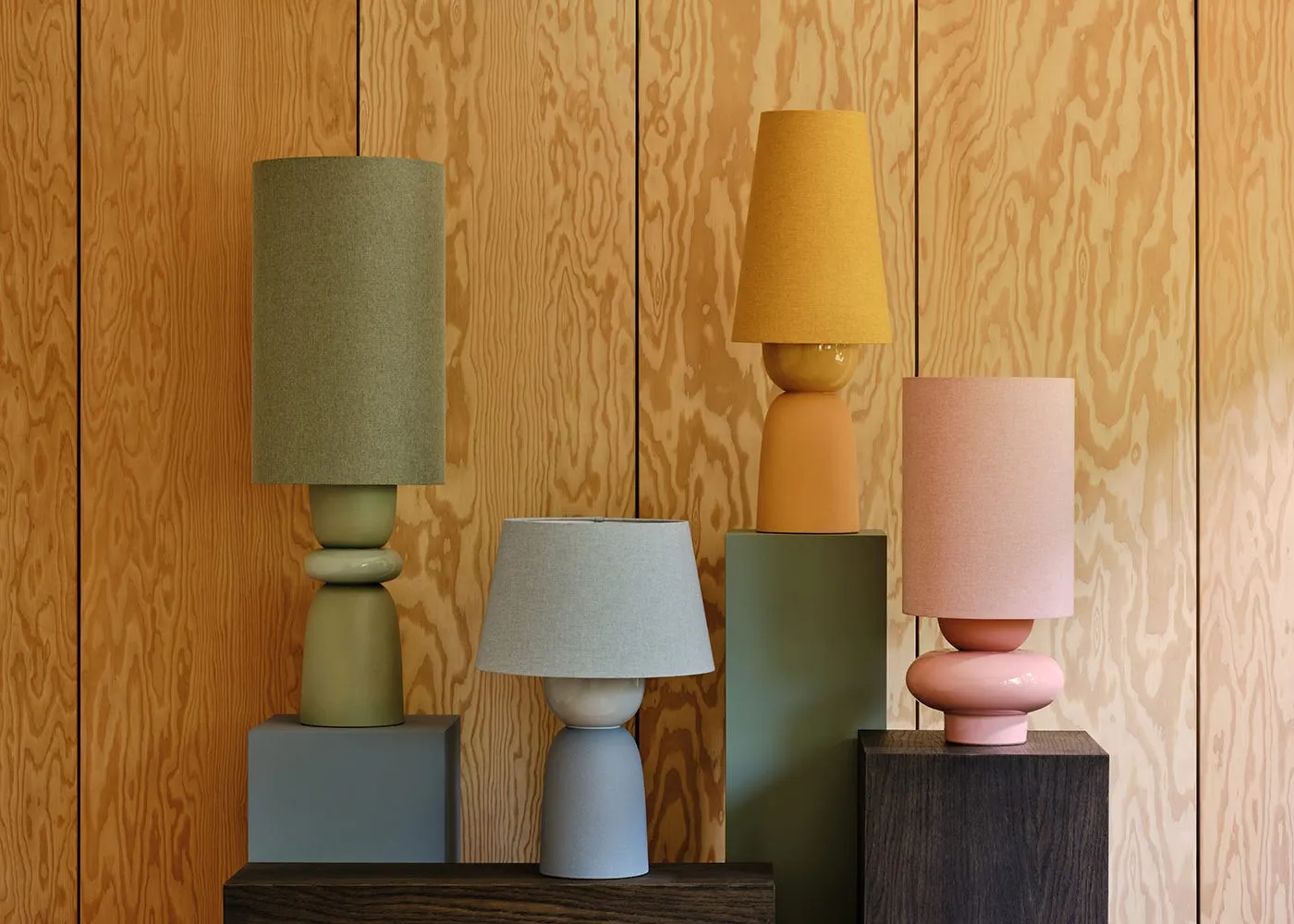 Heal's Sutherland Ceramic Table Lamp Blue 3