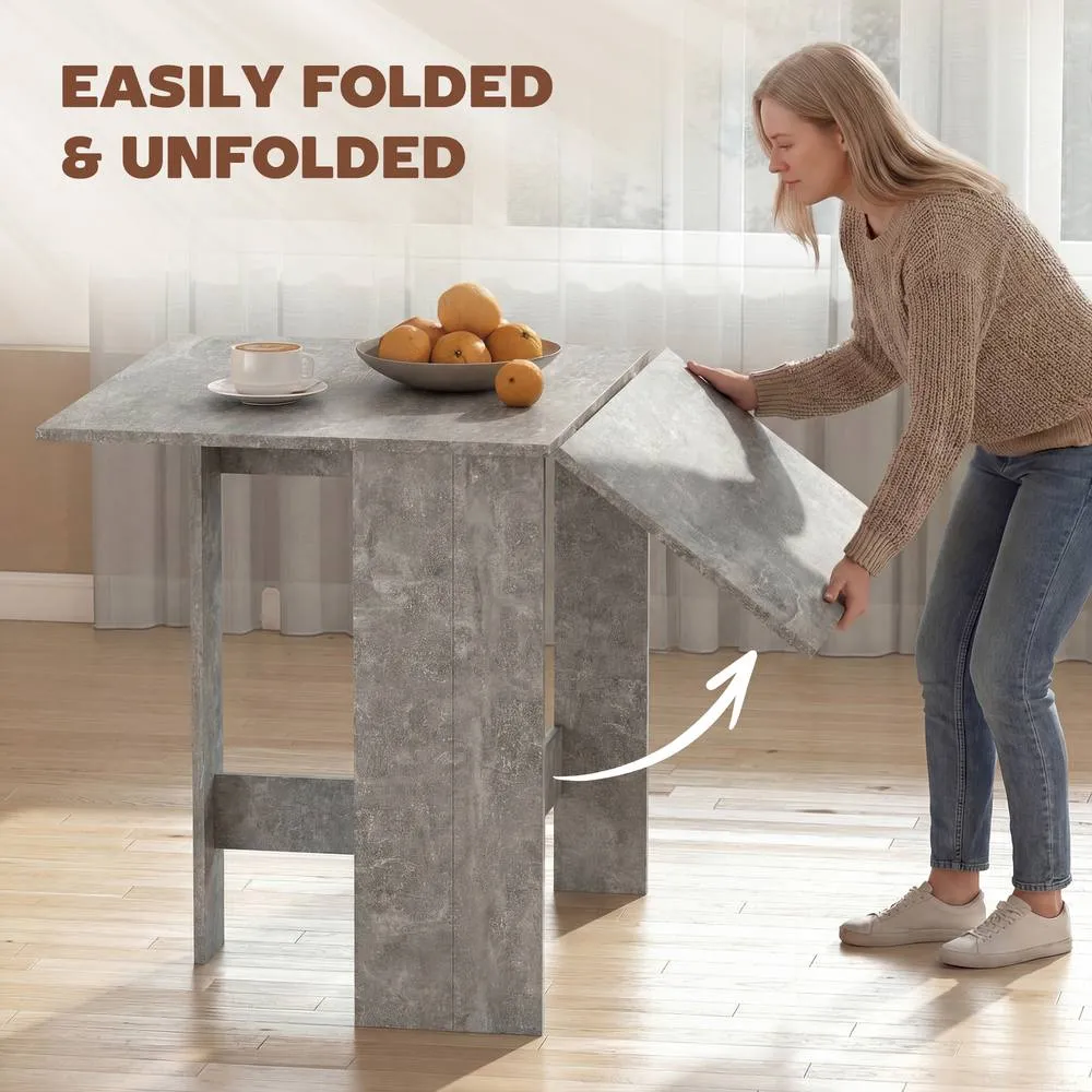 HOMCOM Wooden Folding Table Writing Desk in Grey 4