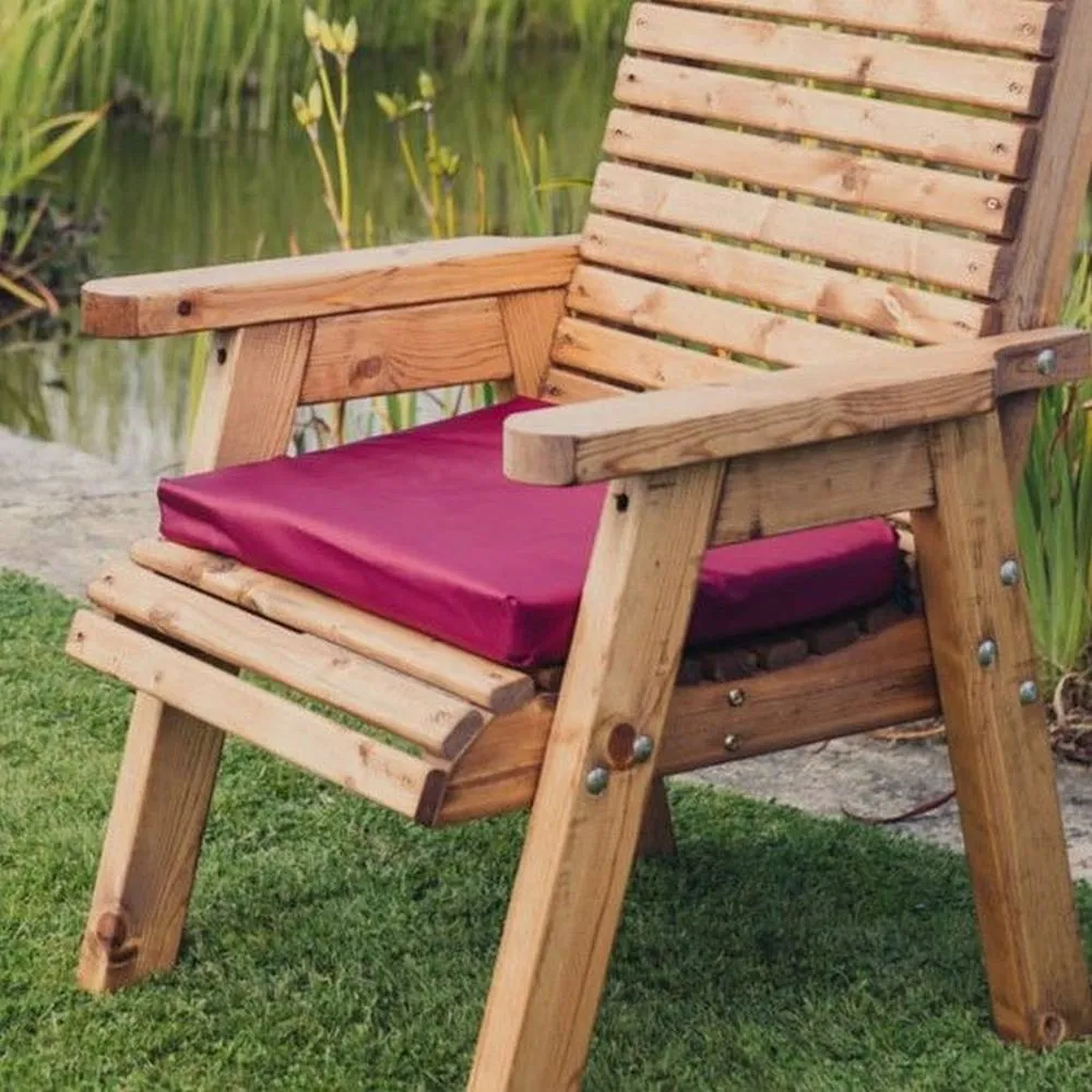 Churnet Valley Garden Furniture Ltd Waterproof Single Cushion Only - L42 X W52 X H6 cm - Assembled - Wine 2