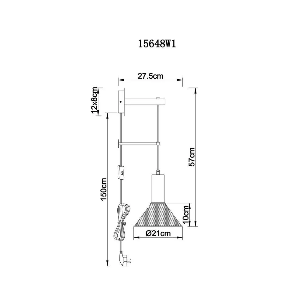 Netlighting Jedd 21cm Wall Lamp Matt Black 1x E27 5