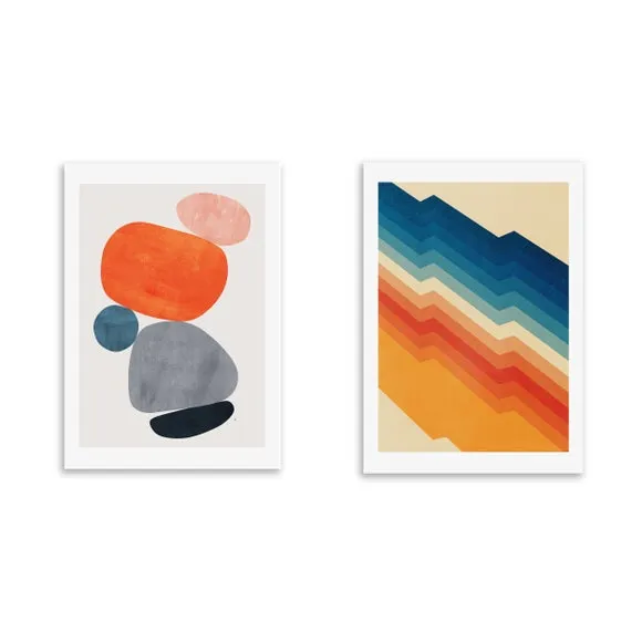 Set of 2 East End Prints Retro Abstract Prints 2