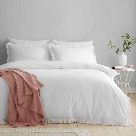Pure Cotton Frilled 100% Cotton Duvet Cover & Pillowcase Set 3