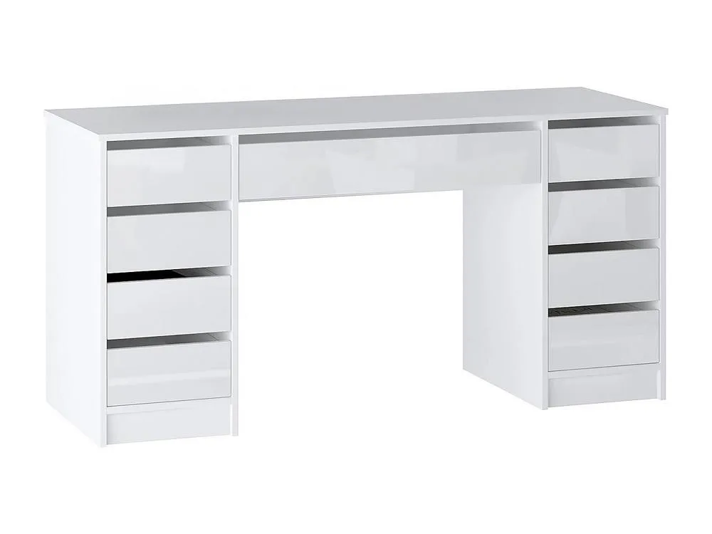 Vente-unique Desk With 9 Drawers - Gloss White - JENEMI 4