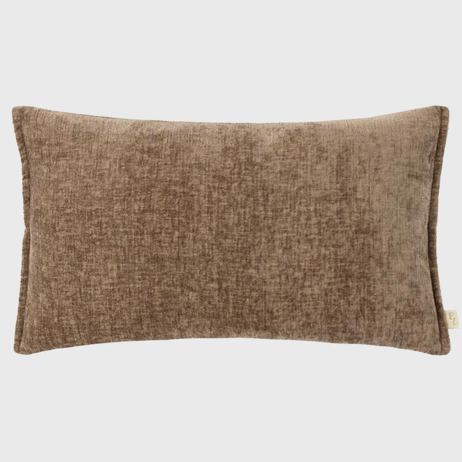 Chenille Taupe Rectangular Cushion, Square Polyester | Barker & Stonehouse