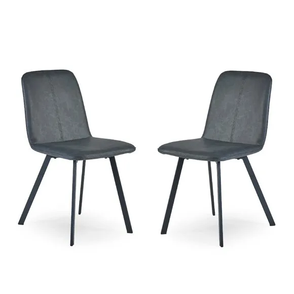 Goya Set Of 2 Dining Chairs, Faux Leather 2