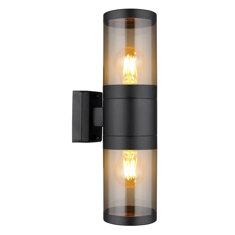 Netlighting Xeloo Outdoor Up Down Wall Lamp Matt Black IP44 2x E27