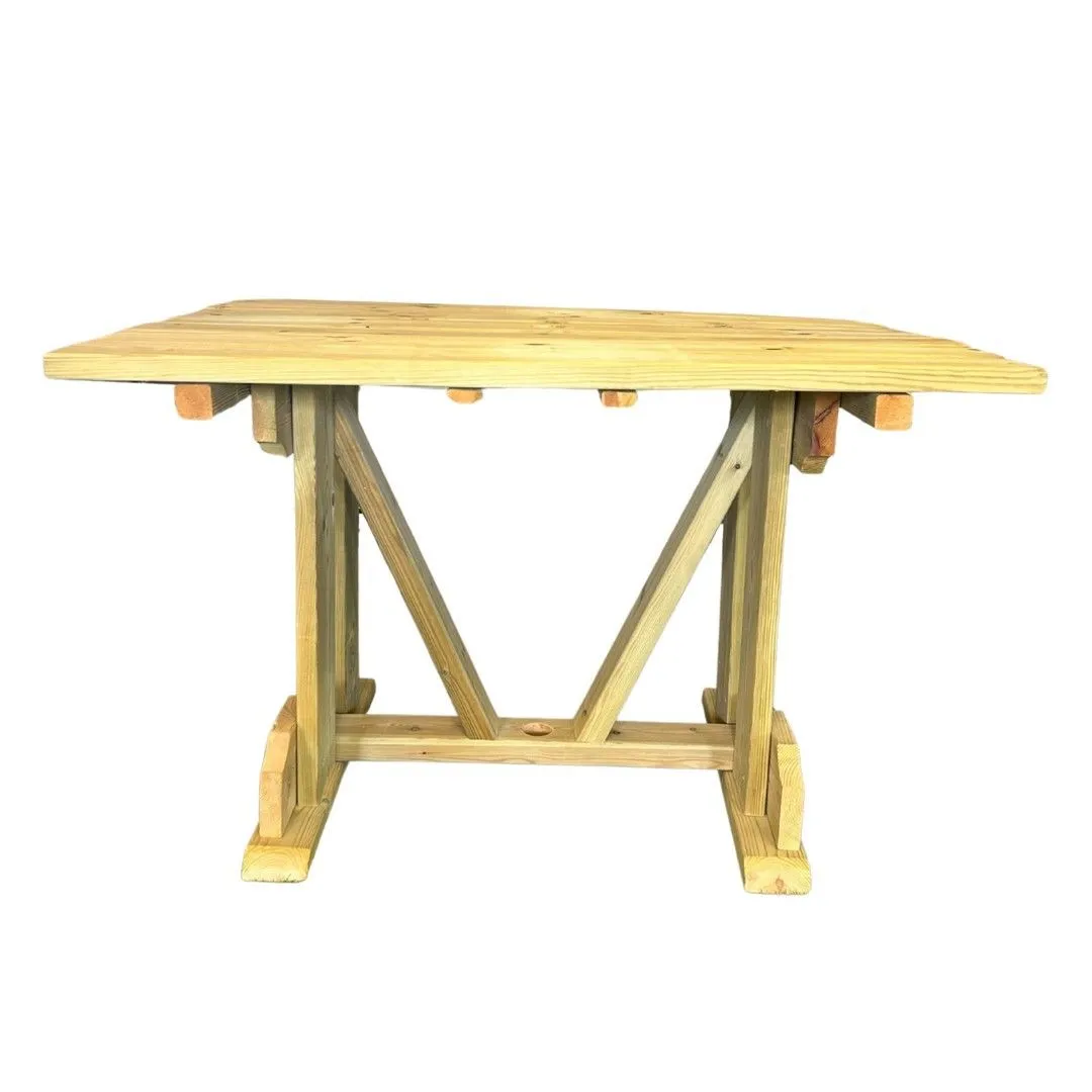 Churnet Valley Garden Furniture Ltd Ergo 4 Seater Table - Wood - L90 x W120 x H78 cm - Partially Assembled in Brown 3