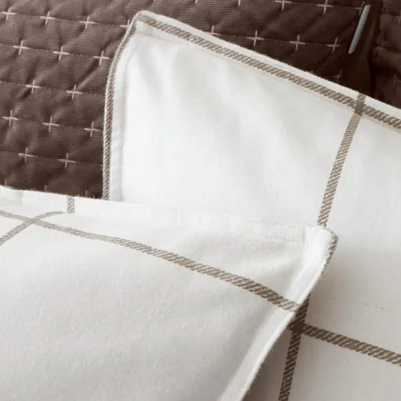 Bianca Fine Linens Regal Check 100% Brushed Cotton Duvet Cover & Pillowcase Set 4