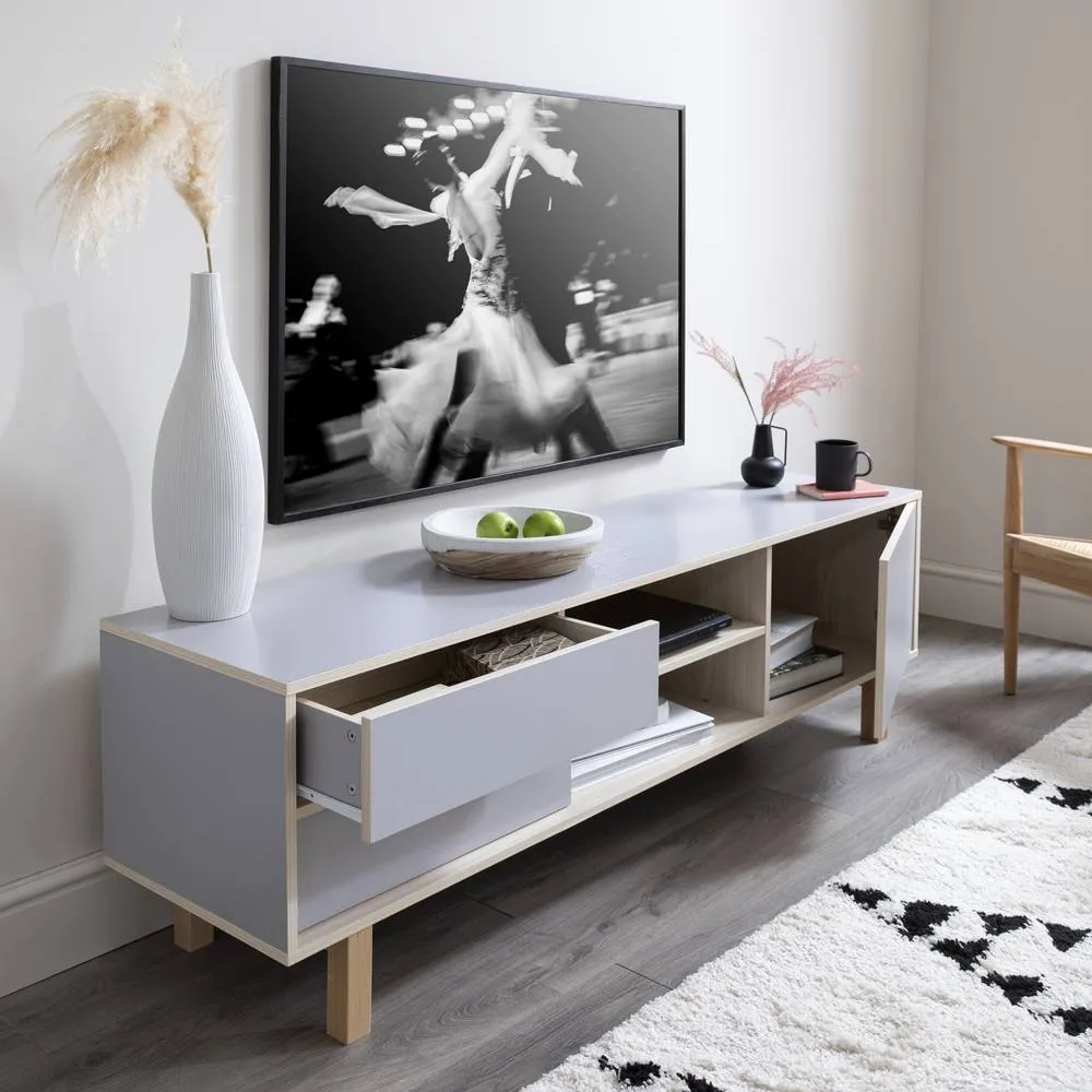 Nöa and Nani Järstorp TV Unit in Grey & Oak Finish 4