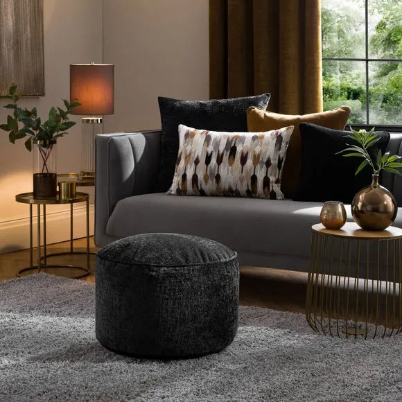 Radiance Chenille Round Pouffe 1