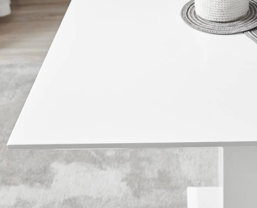 FurnitureboxUK White Imperia 4 Table & 4 Elephant Grey Belgravia Chairs 5