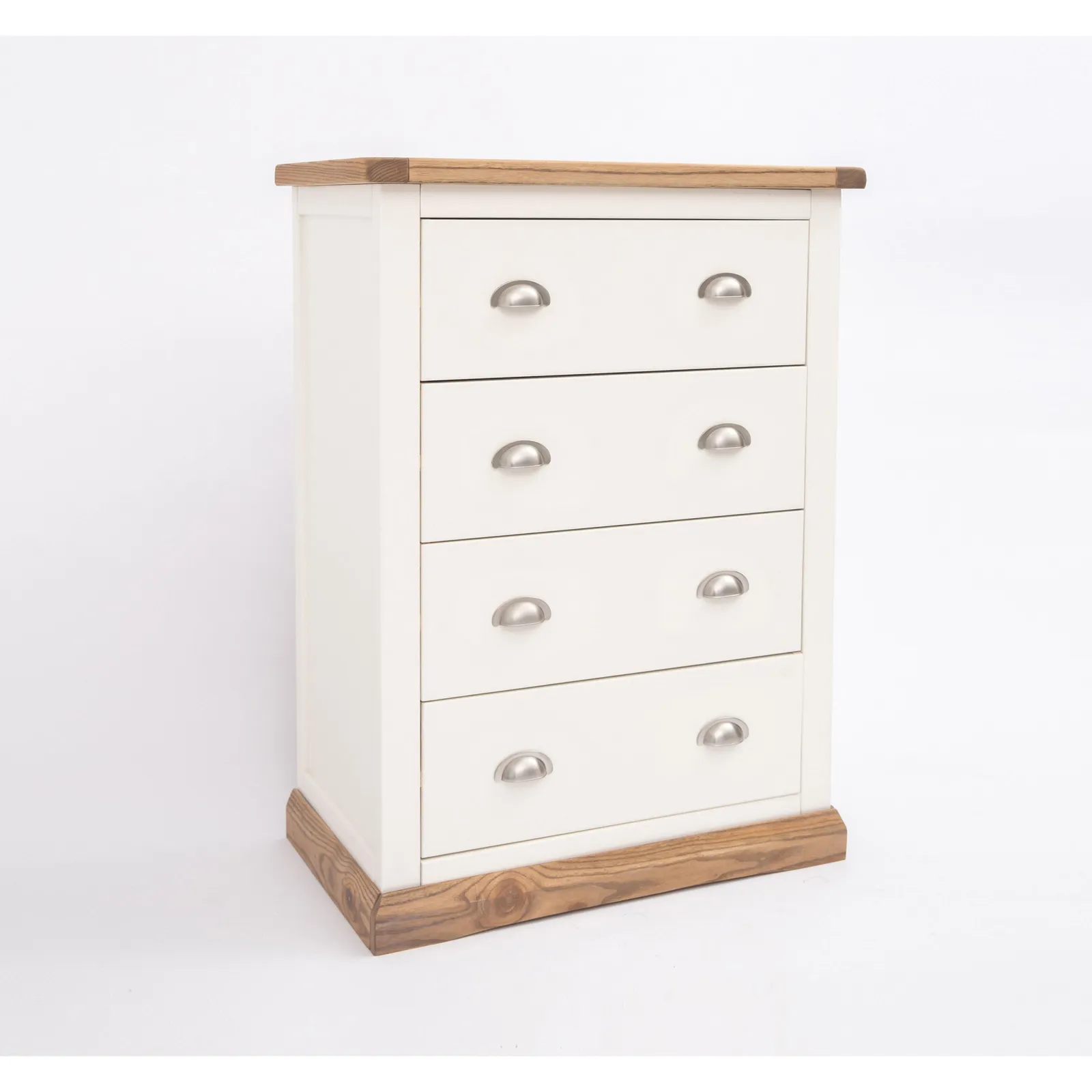 Cabinet Bits Tropea 4 Drawer Chest of Drawers Chrome Cup Handle in Off-White 2