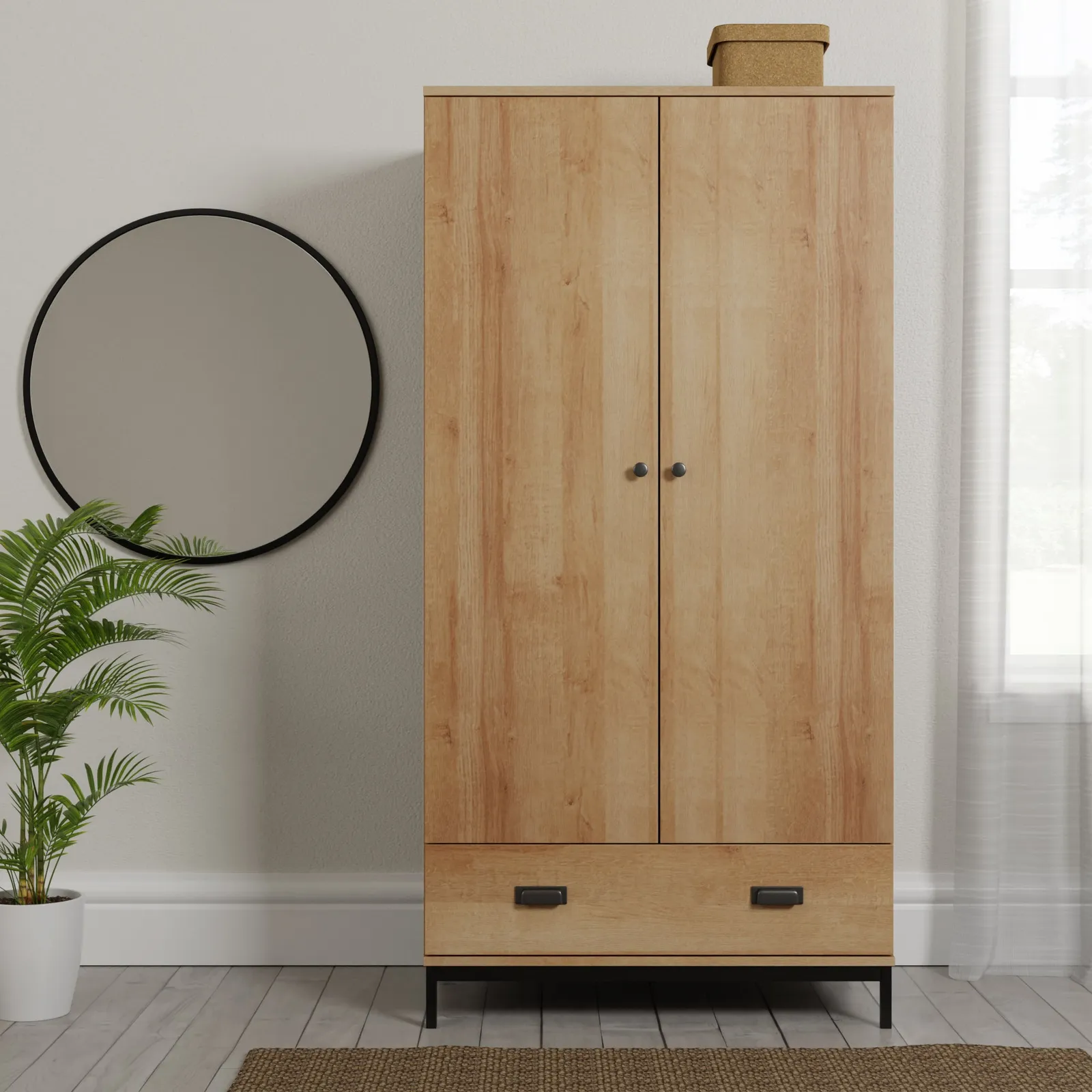 Fulton Oak Effect Gents Wardrobe Oak (Brown)