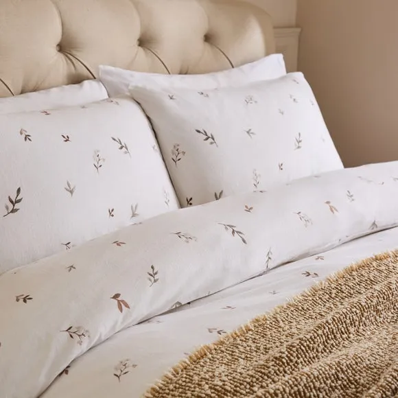 Elise Floral 100% Brushed Cotton Duvet Cover & Pillowcase Set 4