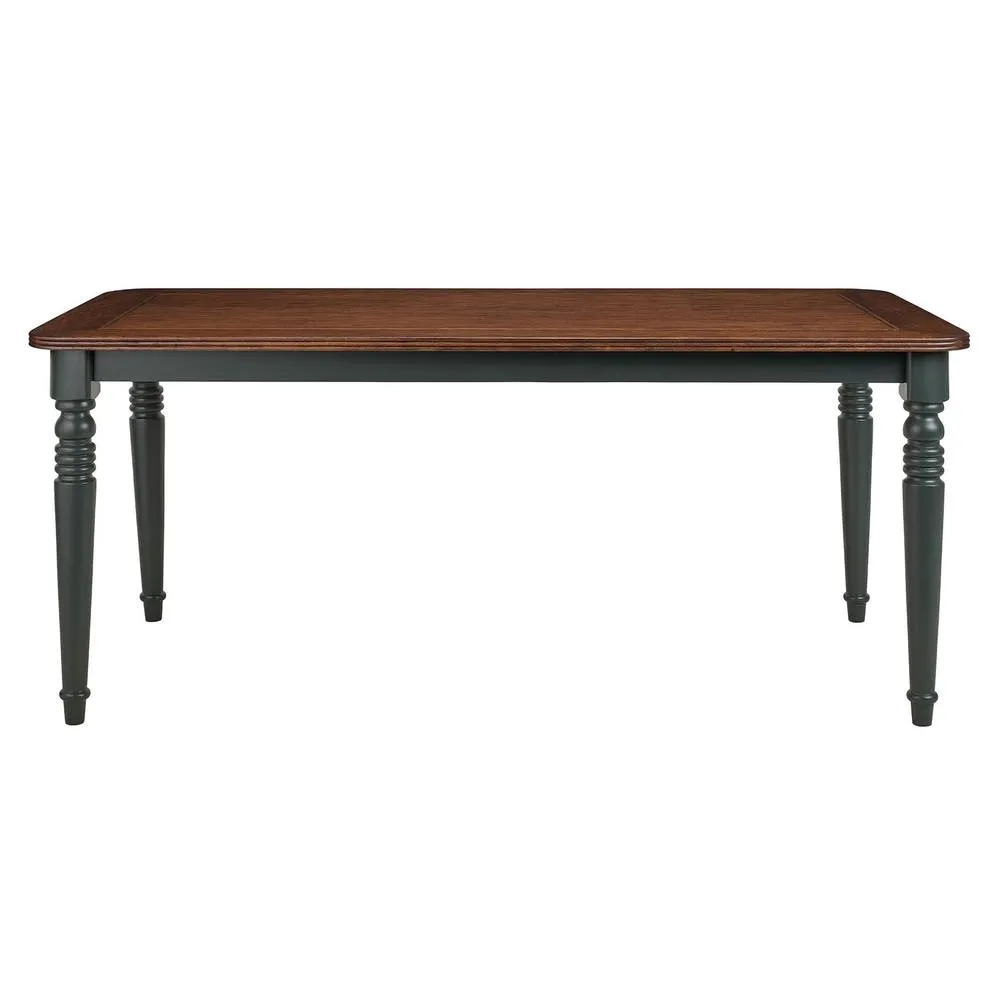 Statement Furniture Queensbury Large Dining Table with Oak Top in Bottle Green 2